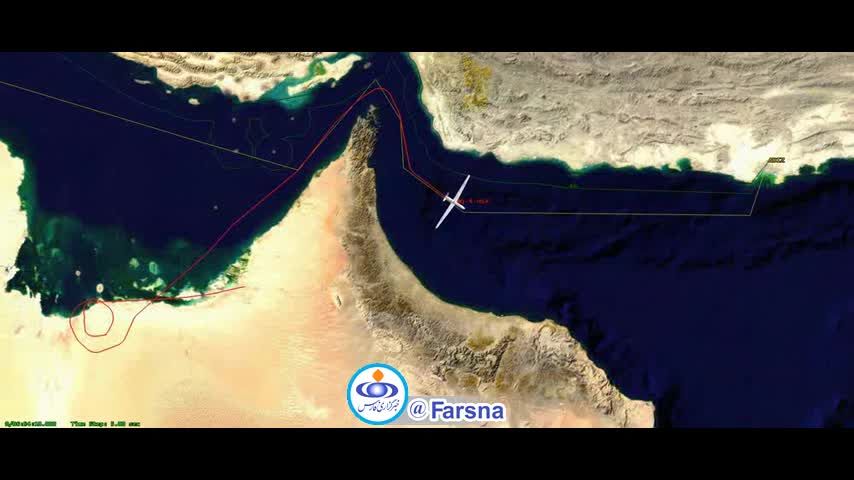 مسیر حرکت پهپاد سرنگون شده امریکایی درخاک ایران