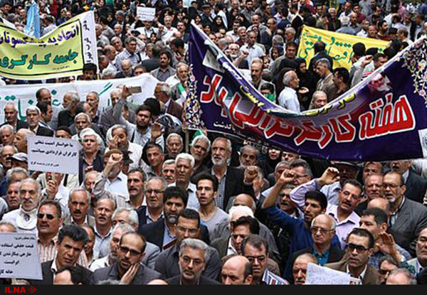 کارگران امروز به مناسبت اول ماه می در خیابان‌های تهران تظاهرات کردند