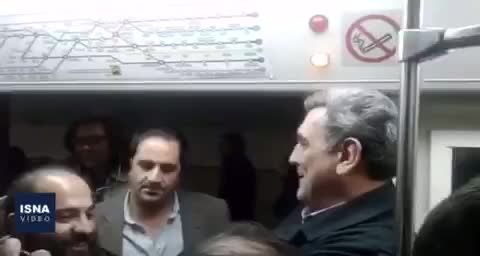 تصاریری از حضور شهردار تهران در مترو+  فیلم