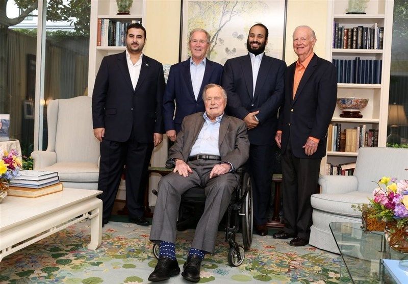 شوق و ذوق جورج بوش پدر و پسر از دیدار با بن سلمان در مزرعه شخصی