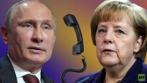 پوتین در تماس تلفنی با مرکل: حمله آمریکا و متحدانش نقض قوانین بین المللی است