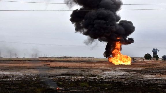 انفجار لوله نفت حوالی روستای کشار بندرخمیر